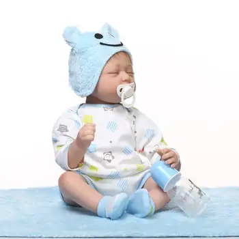 

22 Inch/55cm Soft Reborn Dolls Lifelike Silicone reborn-baby sleeping bedtime playmate cloth body cute real looking Bebe Alive