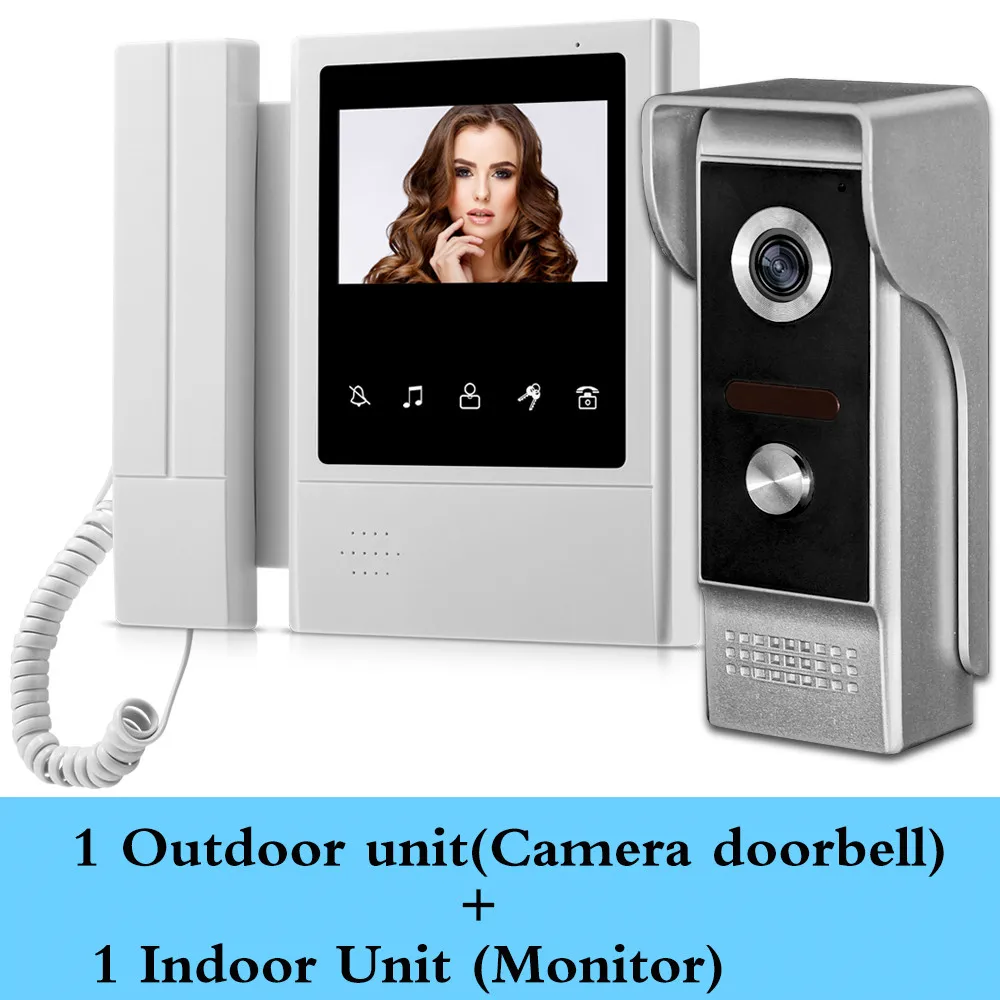 4.3'' TFT LCD Wired Door Home Intercom Video Doorbell System Doorphone IR COMS Night Vision Outdoor Camera 700TVL Color Monitor - Цвет: 1 V168 with M4