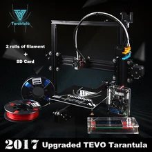 2017 Classic TEVO Tarantula I3 Aluminium Extrusion 3D Printer set 3d printing 2 Roll Filament SD card Titan Extruder As Gift