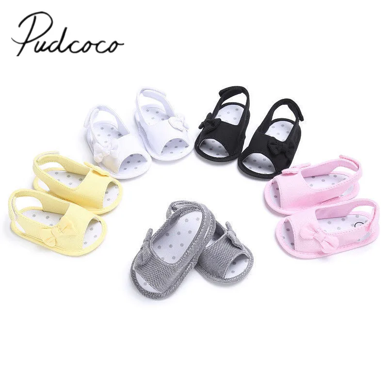 

2018 Brand New Newborn Toddler Baby Infant Shoe Kids Girl Boys Summer Soft Sole Bow Sandal Shoes Wholesale 0-18M