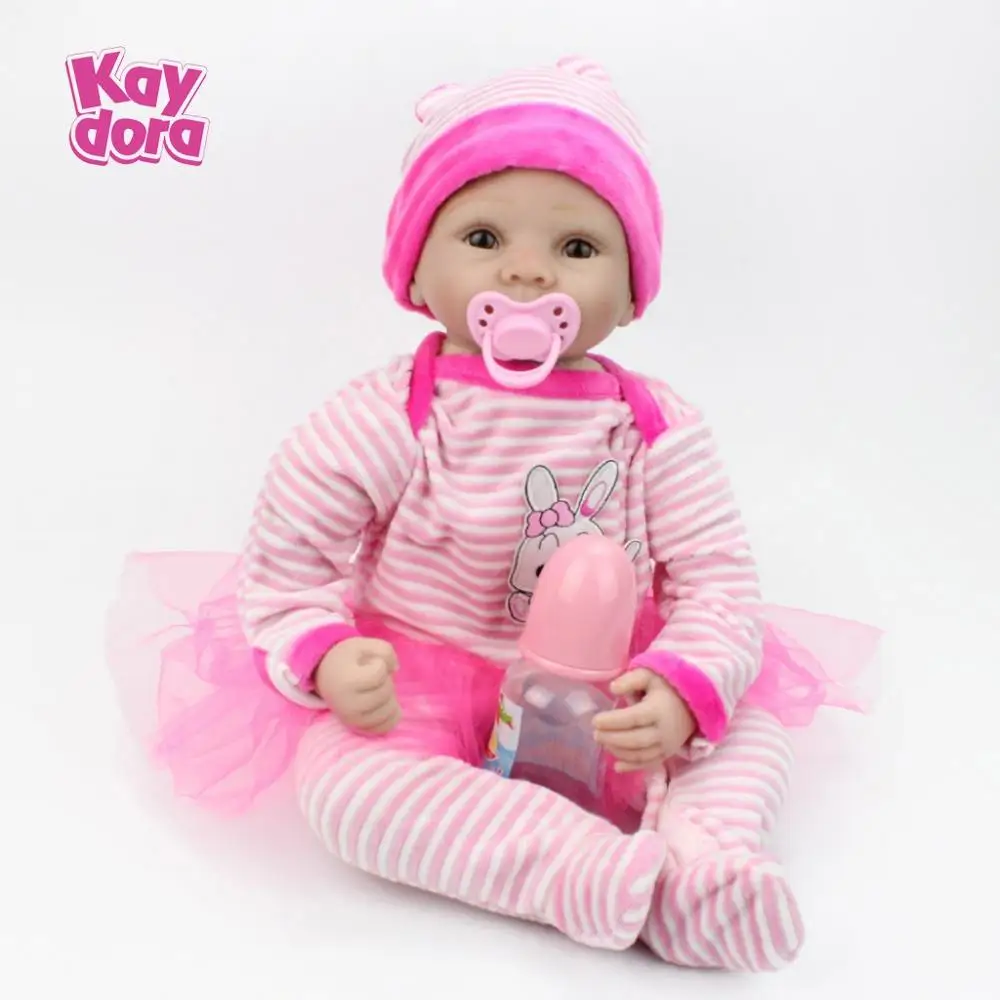 

Toys for children 55cm baby reborn dolls 22 inch Reborn Chic Dress Lifelike Vinyl Baby Doll Gift boneca