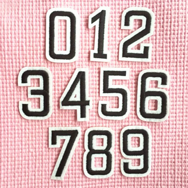 #15 10 Pieces 0 9 Numbers Sew on Iron on Kid's Baby Embroidered