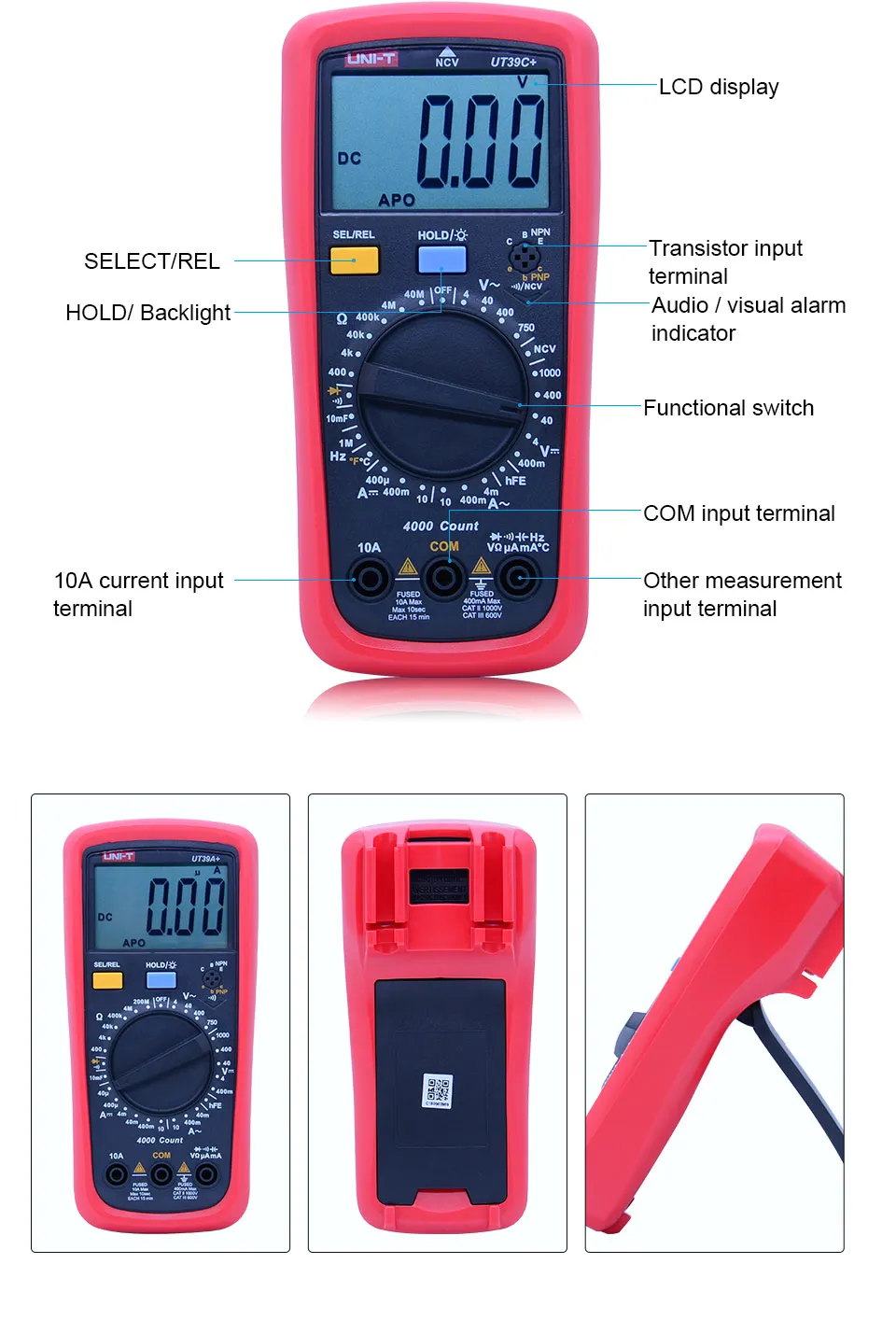 UNI-T UT39A+/UT39C+/UT39E цифровой мультиметр AC DC Ручной multimetro ture RMS Удержание данных Multimetro тестер с ЖК-дисплеем