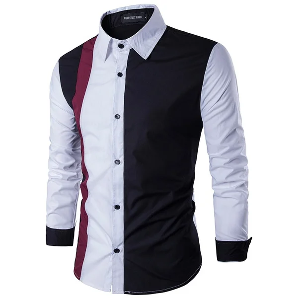 Zogaa Новое поступление, приталенная Мужская рубашка, однотонный хлопковый в британском стиле с длинными рукавами, мужская рубашка в полоску, мужская рубашка