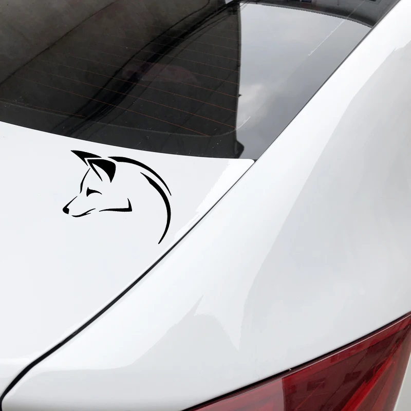 YJZT 15.4CM*11.2CM Fox Head Creative Decorate Car Stickers Body Of Car Vinyl Decal Black/Silver C4-1701 - Image 3