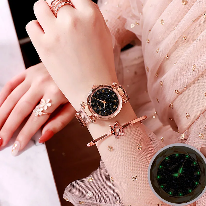 Роскошные водонепроницаемые женские часы для Relogio Feminino звездное небо магнитные женские часы светящиеся женские наручные часы Reloj Mujer