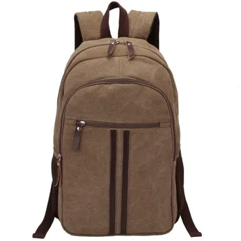 

Europe and the United States wind canvas backpack new large-capacity high-backpack bag schoolbag men