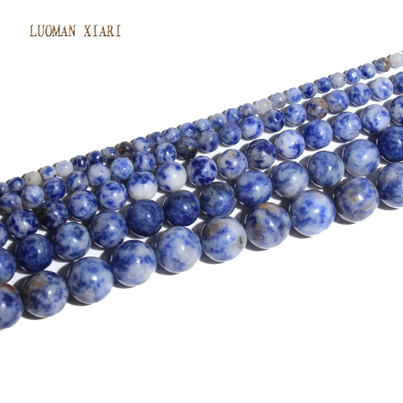 

Dot Blue-vein Sodalite Natural Stone Beads For Jewelry Making For Diy Bracelet Necklace 4mm 6mm 8mm 10mm 12mm Srrand 15''