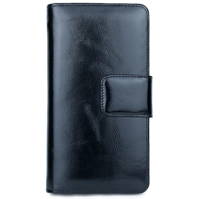 

Premium 100% Cowhide Leather Multi-Card Bit Card Wallets New Arrivals Genuine Oil Waxing Zipper Purses Carteira Feminina Sales