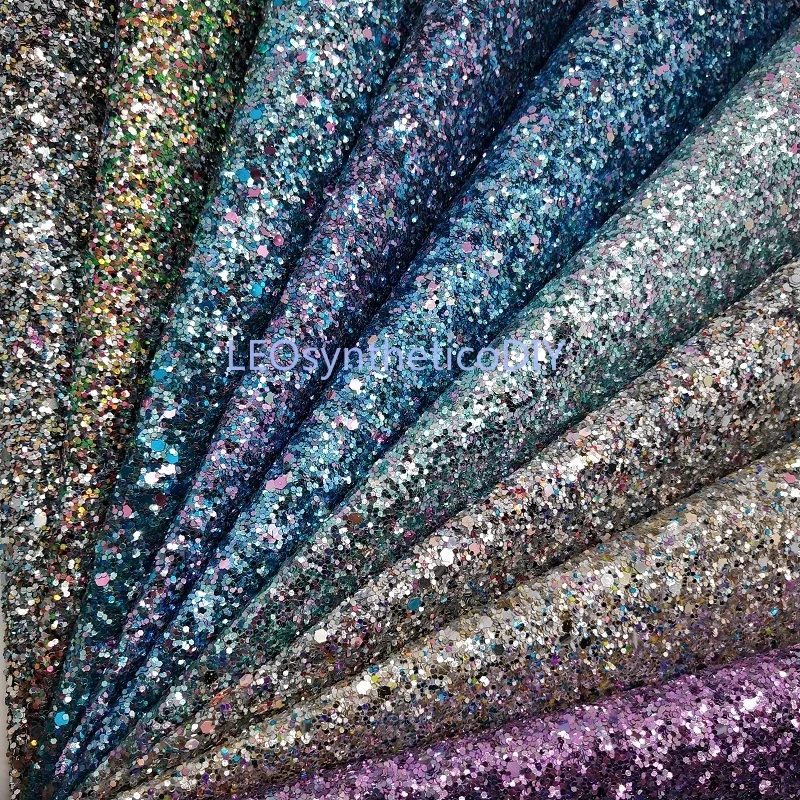 1pc 21x29cm Glitter Fabric, Chunky Glitter Leather Fabric Sheets, Vinyl Glitter Fabric Sheets