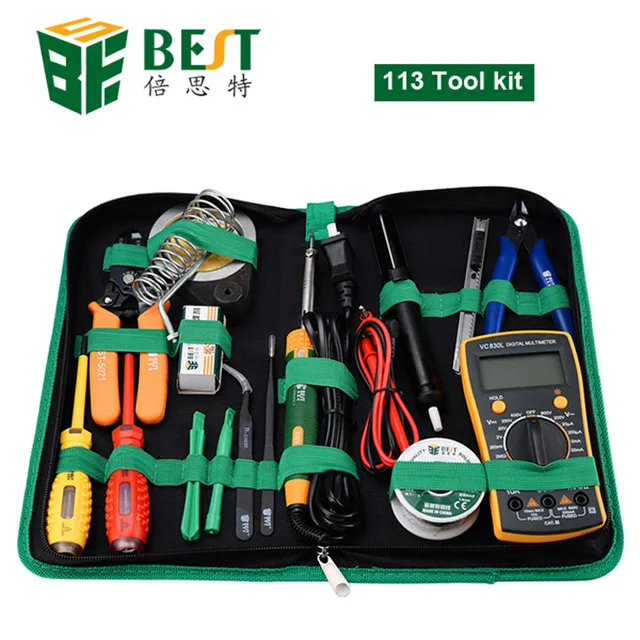 

16 In 1 Household Professional Tool With Screwdrivers Soldering Iron Multimeter And Tweezers For Phone Laptop Pc Repair Celular