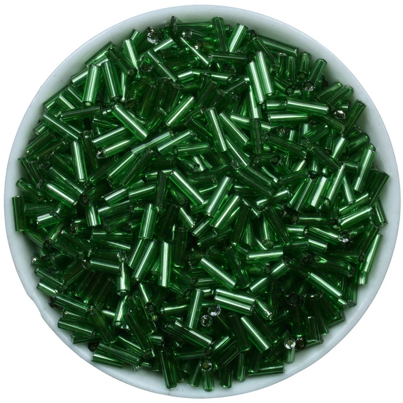 Dark Green 500pcs Loose Glass Czech Tube Seed Beads 2x6mm Crystal Spacer For Jewelry Making DIY Bracelet Necklace Finding | Украшения и