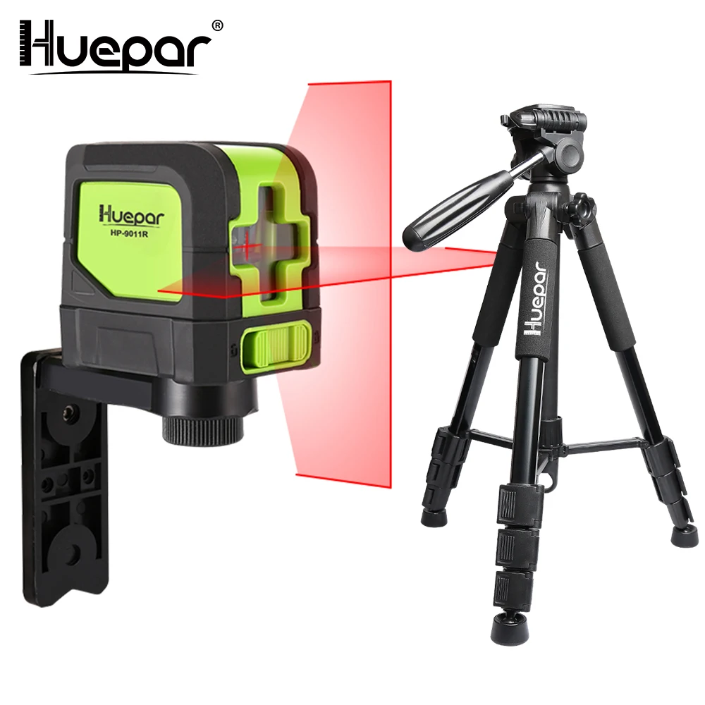 

Huepar Self-leveling Red Cross Line Laser Level Vertical Horizontal Line Nivel Laser Tools Set + Travel Camera Adjustable Tripod