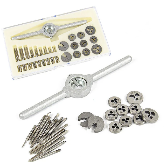 DWZ 31pcs New Mini High Speed Steel Tap And Die Set Metric Model Making