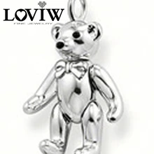 Европейский стиль подвижный кулон плюшевый мишка, серебряный клубный Шарм для ожерелья, друг ребенок Любовник подарок горячая распродажа