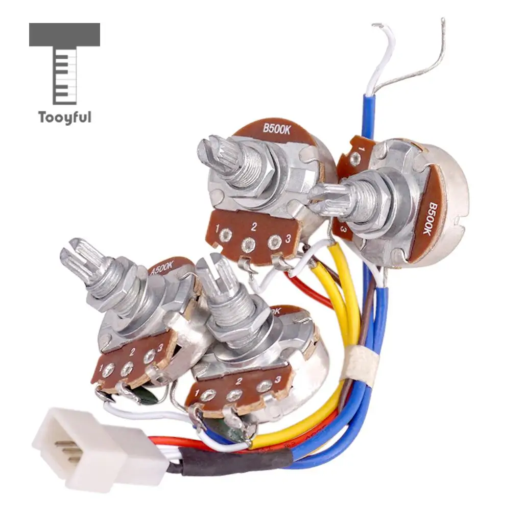 Tooyful Electric Guitar Accs Circuit Wiring Kit A500K B500K Pots 3 Way Toggle Switch for LP