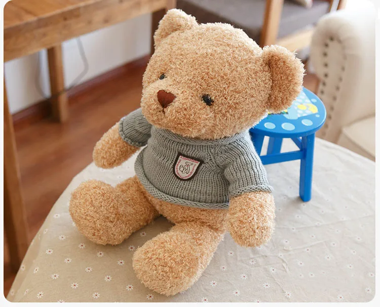 2018 новый коричневый свитер милый медведь плюшевые игрушки игрушечный медведь для маленьких мальчиков и девочек подарок на день рождения