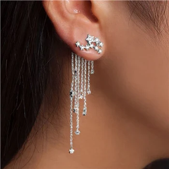 

2019 Long Earrings Bohemian Alloy Tassel Earrings With Star Pendant Gold Silver Star Streamlined Fine Jewelry Gift for Women
