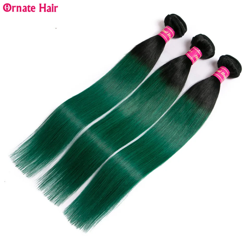 Ombre Colored Human Hair Bundles With Closure Malaysia Straight Hair Weave 3Bundles With Closure Ornate Hair Non Remy T1b/green Ombre Colored Human Hair Bundles With Closure Malaysia Straight Hair Weave 3Bundles With Closure Ornate Hair Non Remy T1b/green