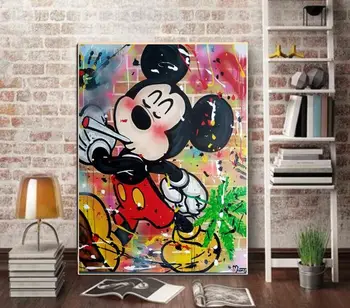 

100% hand painted pop art graffiti artworks carton on canvas for sitting room