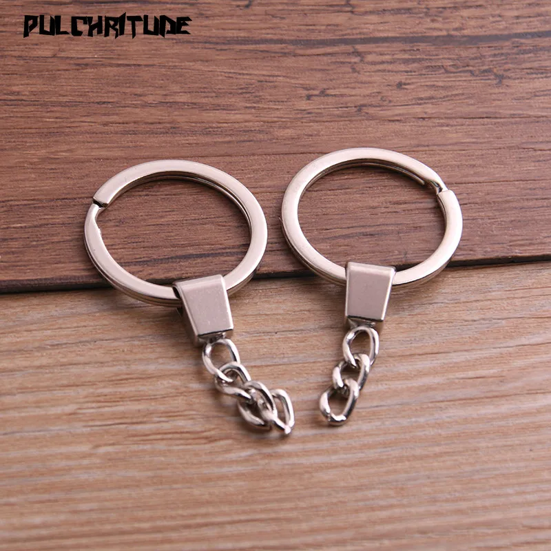 Key Ring Key Chain Rhodium And Bronze Plated 50mm Long Round Split 10pcs