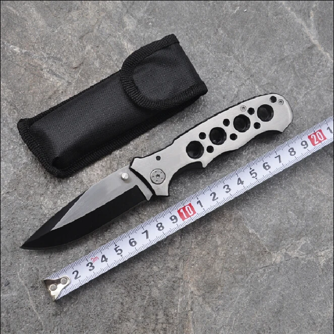 

Tactical Folding Knife Outdoor Rescue Camping Pocket Knives Stainless Steel Hunting Knife + nylon Sheath