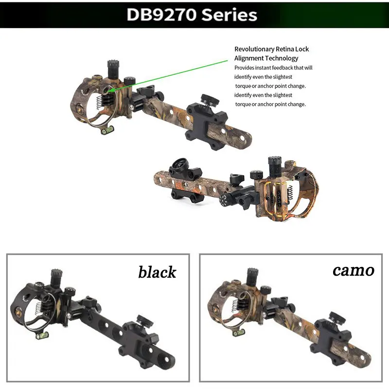 

Archery Compound Bow Sight DB Series Retina Micro Adjust Sight 0.019 Fiber Optic 5 pins /7 pins Hunting Shooting Accessories