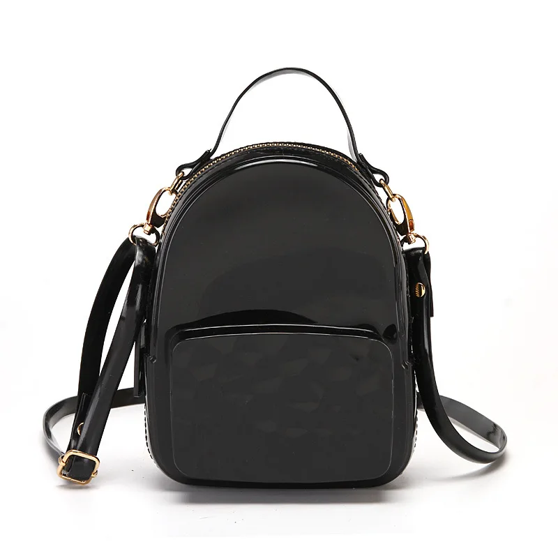 Милая желеобразная сумка-мессенджер карамельного цвета для девушек, сумки через плечо на цепочке, Новинка лета, брендовые дизайнерские женские маленькие модные простые сумки - Цвет: Черный