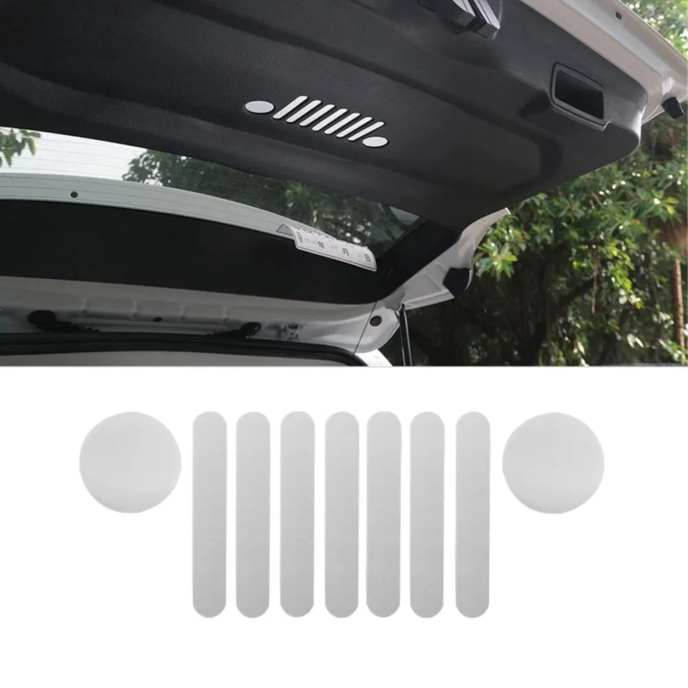 

For Jeep Compass 2017 Aluminum Rear Trunk Storage Door Sticker Emblem Badge Decoration Cover Trim Car Styling Accessories Silver
