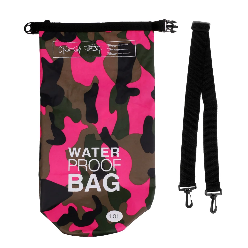 Perfeclan 10L Camo PVC Waterproof Dry Bag Sack for Kayaking Camping Rafting Outdoor Sports Kayak Canoe Boat Accessory 