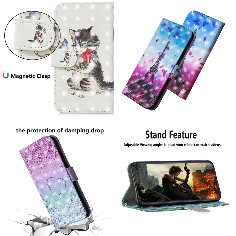 Leather Flip For Samsung Galaxy S8 plus S9 Case Luxury Wallet Stand Cover for Fundas J730 J530 J330 J510 J8 2018 |