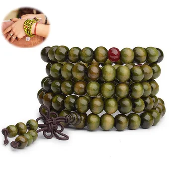 

Fashion Sandalwood Buddhist bead Bracelet New Sandalwood Meditation 6mm*108 Prayer Bead Mala Bracelet/Necklace pulseras