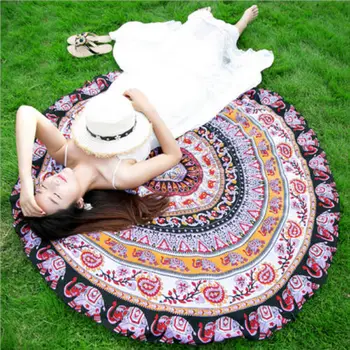 

Large Round Beach Towel Bohemian Mandala Tapestry Hippie Yoga Mat Swimming UK