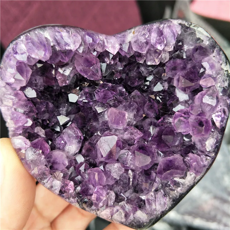 

DHXSW top quality uruguray amethyst crystal cluster heart amethyst crystal cluster heart amazing quality