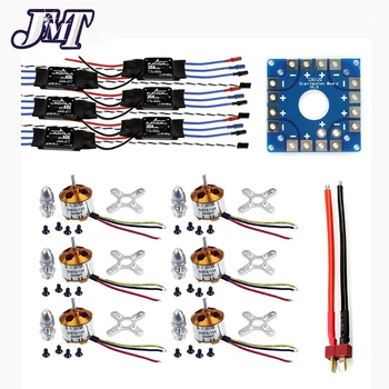 

JMT Assembled Kit: 30A ESC+1000KV Motor+KK ESC Connection Board Connectors Dean T Plug Wire for 6-Aix Drone Hexacopter