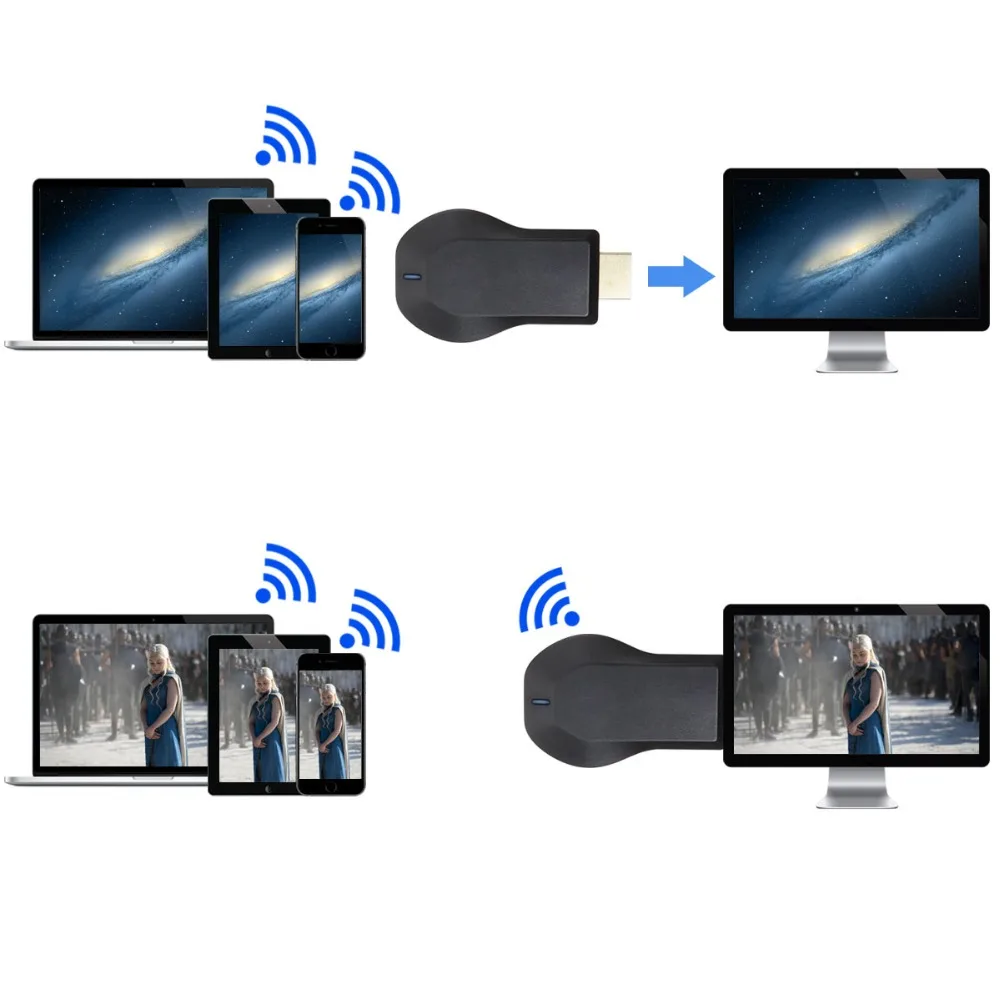 TOP 1 New TV Stick Android Smart Airplay 1080P Wireless WiFi Display TV Dongle Receiver HDMI TV Stick for Smart Phones Tablet PC