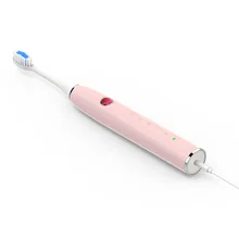 Розовый Ультразвуковая электрическая зубная щетка для Зубная щётка Мощный USB Перезаряжаемые IPX7 Водонепроницаемый розового и белого цвета с 2 Зубная щётка головы