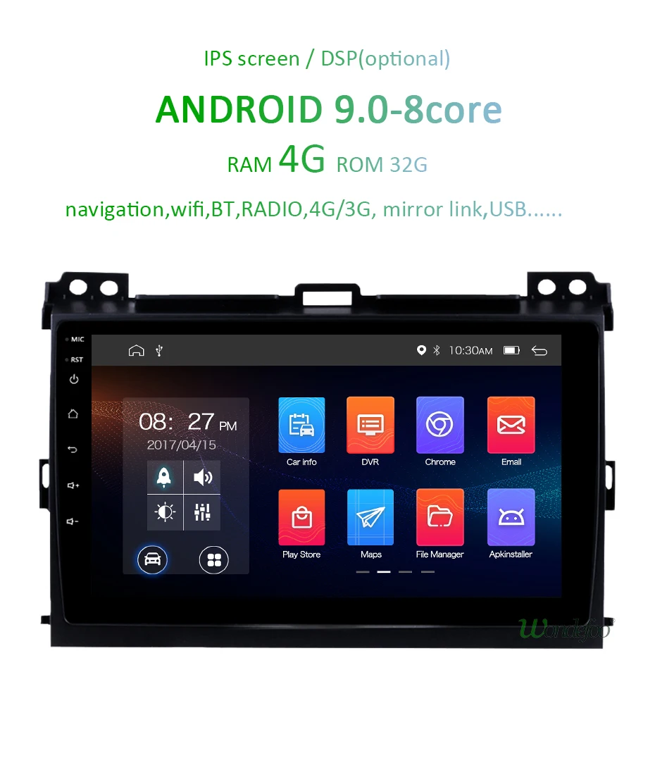 Flash Deal Android 9.0 DSP IPS 4G 64G Auto GPS Radio for Toyota LAND CRUISER Prado 120 Lexus GX470 2003-2009 Multimedia 2.5D Screen No DVD 2
