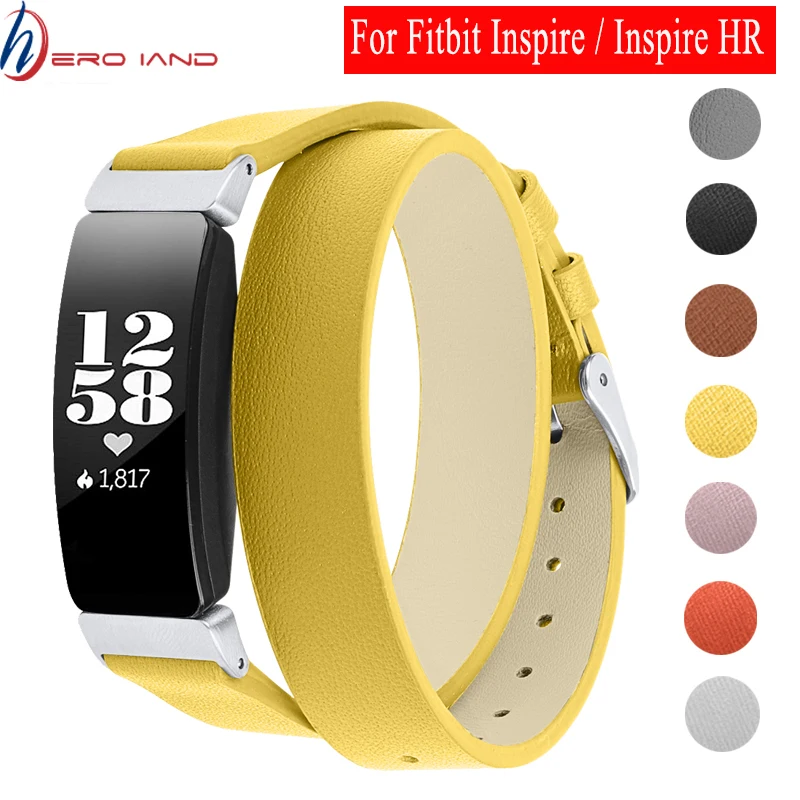 Браслеты из натуральной кожи Hero Iand для Fitbit Inspire/Inspire Hr Bands Двойной Кожаный Браслет