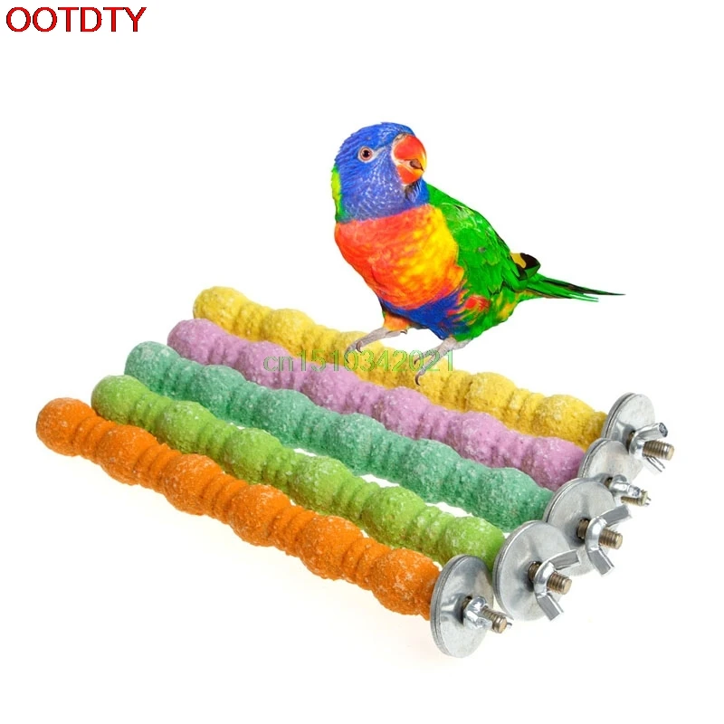 

Large Bird Toys stand wood Chew Parrot Grinding Colored Emery Stand Cage Cockatiel Parakeet