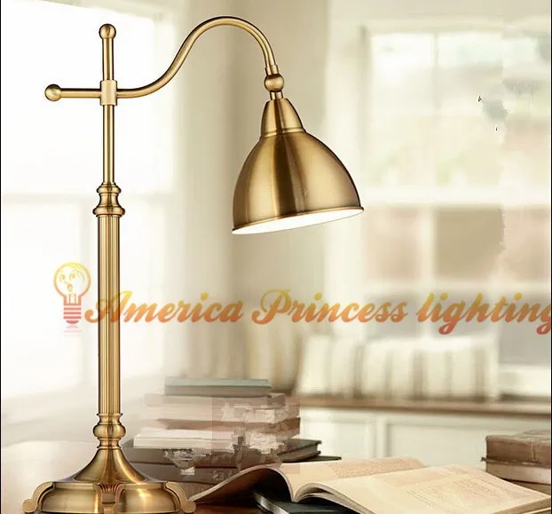 Американский бронзовая настольная лампа для спальни ночники Современные европейские модные креативные светодиодные лампы, E27, AC110-240V, высокая 56 см