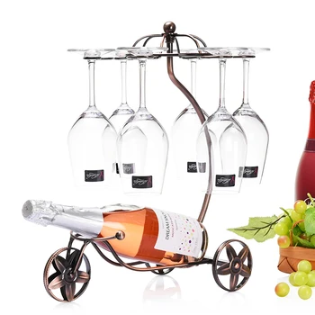 

New Pattern Modern Vehicle Shape Iron Integral Type Red Wine Rack Two color for choose