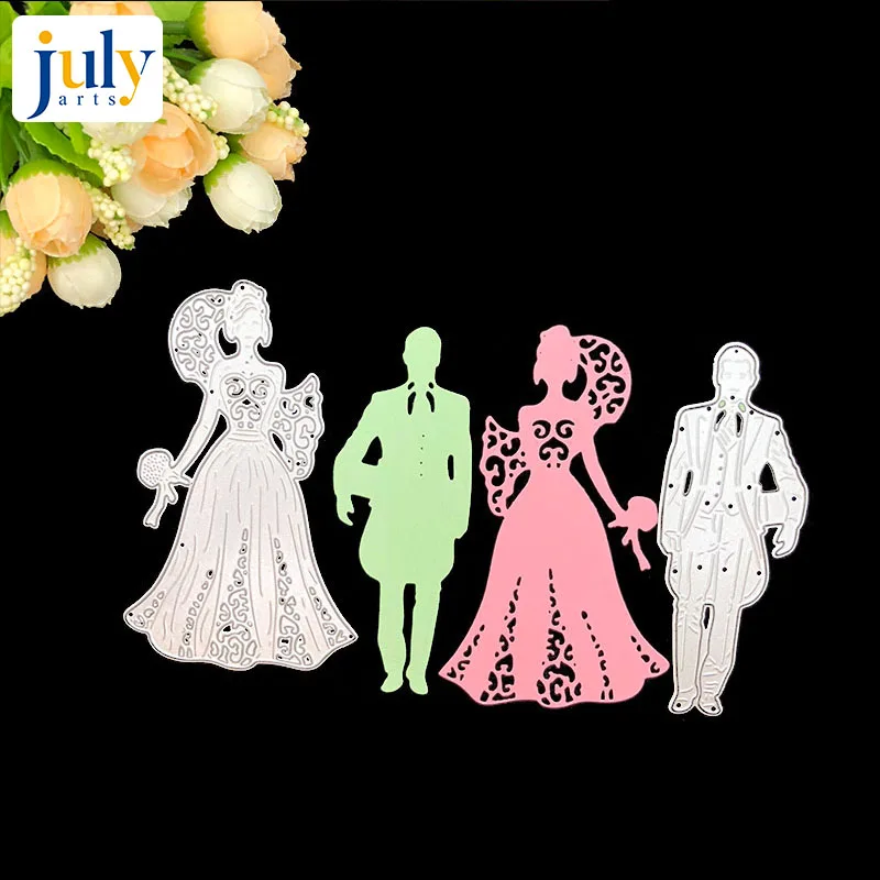 

Julyarts Romantic Love Wedding Couple Metal Cutting Dies Stencil Scrapbooking Photo Album Card Embossing Craft DIY Invitation