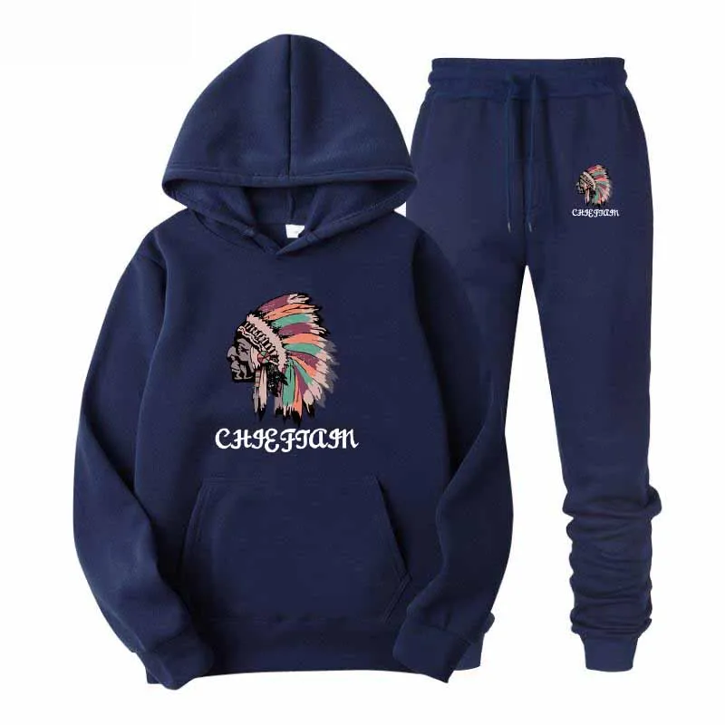 

Men Two Pieces Set New Fashion Hooded Sweatshirts Sportswear Men Tracksuit Hoodie Autumn Men Brand Clothes Hoodies+Pants Sets