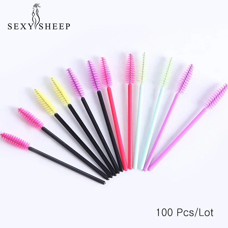 

100pcs Disposble Hot Pink Cosmetic Tool hot selling products eyelash extension eyebrow brush eyeliner escova brochas maquillaje