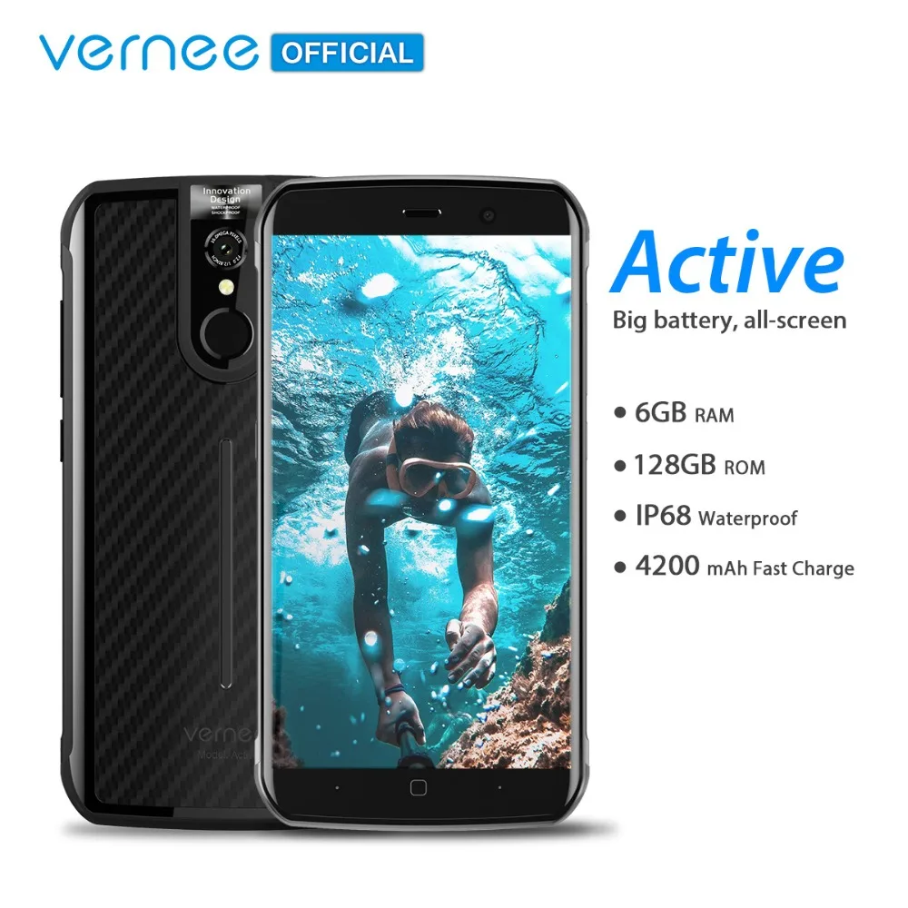 Глобальная версия Vernee Active IP68 Водонепроницаемый прочный смартфон Helio P25 6 ГБ 128 5