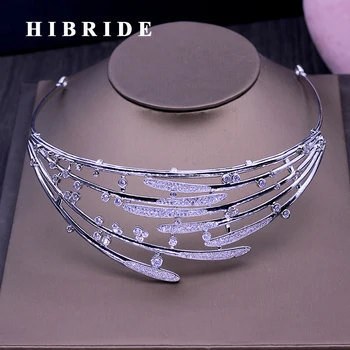 

HIBRIDE Brilliant Unique Design Rhinestone Stone Women And Girl Tiaras Crown Headband Hair Accessories For Party Gifts C-47