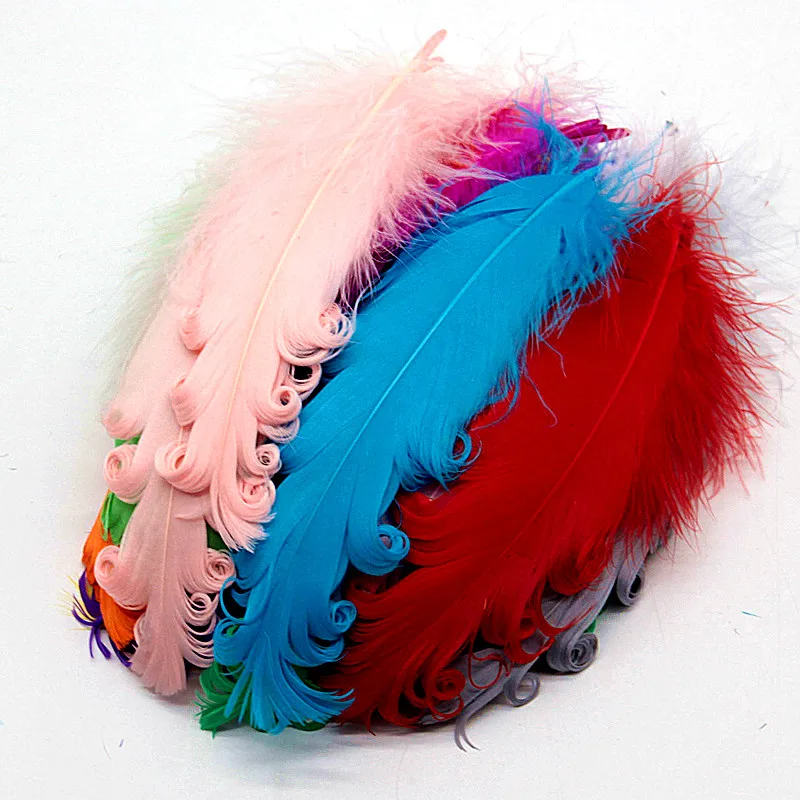

50pcs mixed color color curly Goose Feather HalloweenChristmas wedding costumes hat Decorative materials Feather 10-15cm/4-6inch