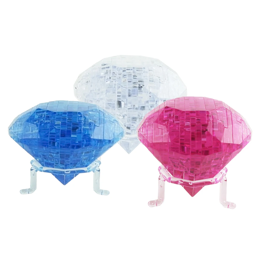 

Diamond Shape DIY Diamond 3D Stereoscopic Crystal Puzzle Crystal Jigsaw Assembly Model Kids Child Brain Teaser Developmental Toy