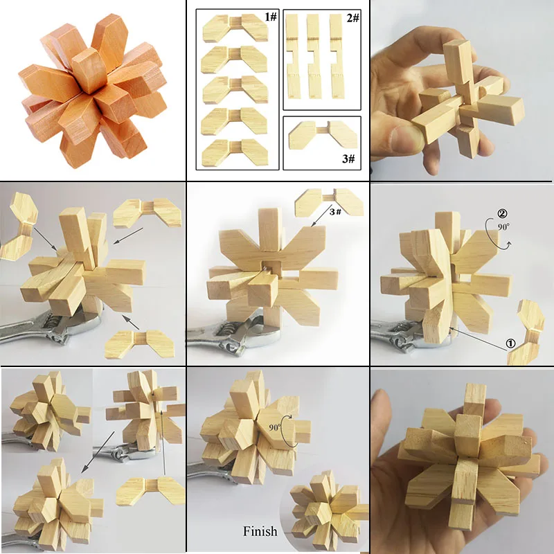 53 вида 3D деревянные игрушки-головоломки игра Kongming Замок куб головоломка обучающая игрушка для детей взрослых строительный комплект модель блока